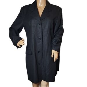Focus 2000 linen rayon black long blazer.  Women's size 8.